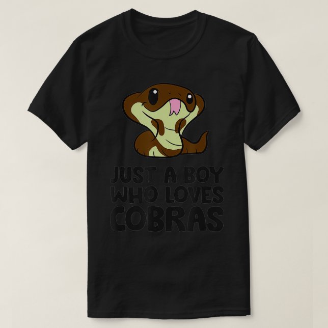 King Cobra Snake Just a Boy Who Loves Cobras  T-Shirt (Design Front)