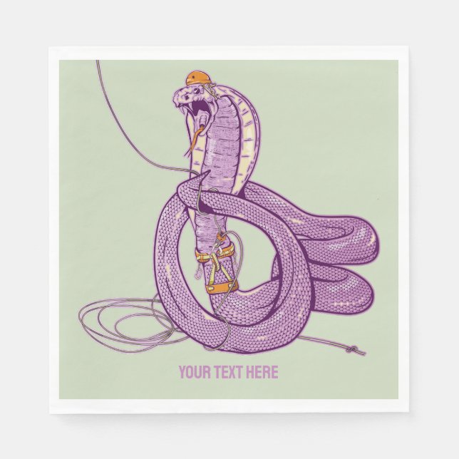 King Cobra Snake Rock Climbing Napkin (Front)