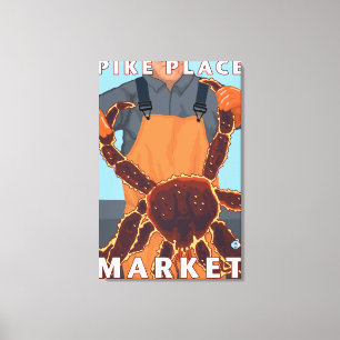 King Crab Fisherman - Pike Place Market, Seattle Canvas Print