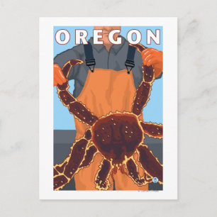 King Crab Fisherman- Vintage Travel Poster Postcard