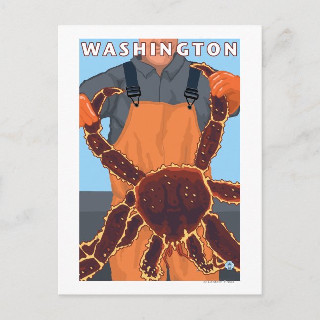 King Crab Fisherman - Washington Postcard (Front)
