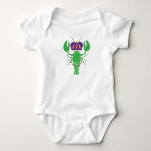 King Crawfish Mardi Gras Baby Bodysuit