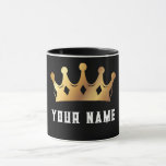 King Crown and Your Name Below Mug<br><div class="desc">Customisable illustration where you can write your name just below the King Crown Order Now!</div>