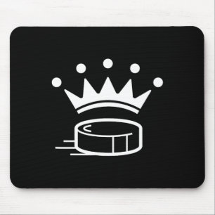 King Crown Hockey Puck Funny For Player Coach Fan Mouse Mat
