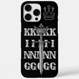 KING Crown Line Art black  Phone Case
