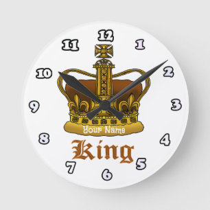 King Crown Round Clock