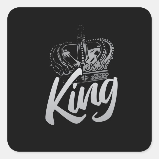 King Crown Square Sticker (Front)
