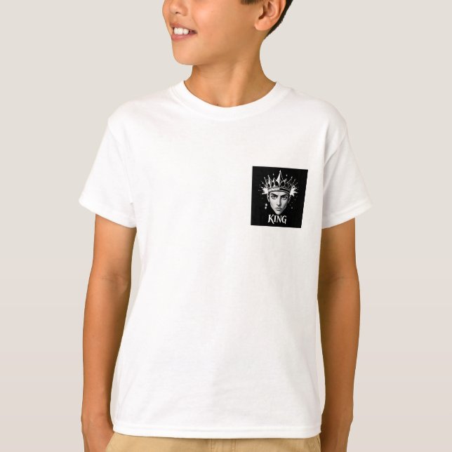 KING" Crown Vector – Bold Black & White Street Art T-Shirt (Front)