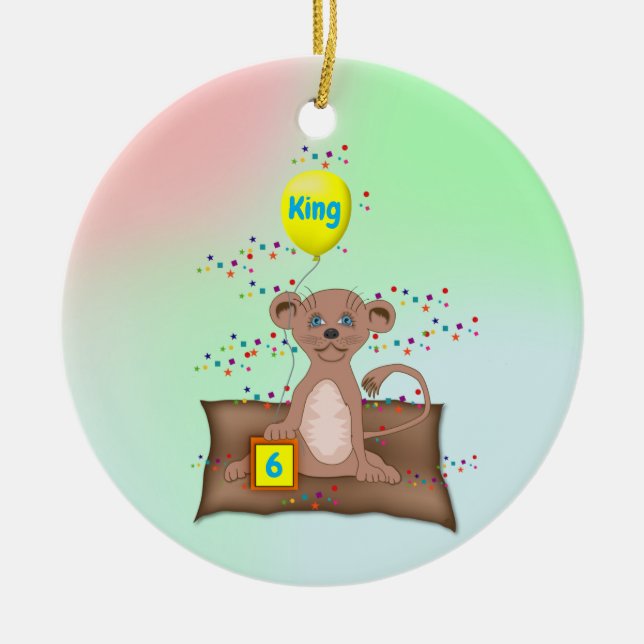 King Cub   Ceramic Tree Decoration (Front)