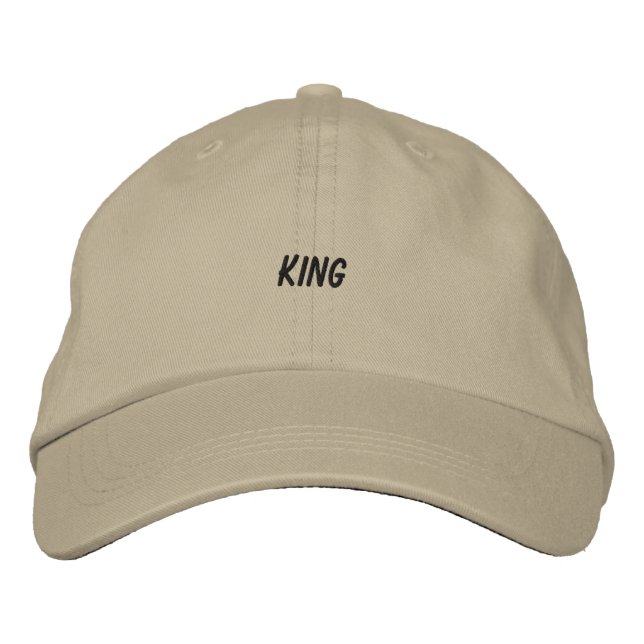 KING Custom Name Personalised Handsome-Hat Khaki Embroidered Hat (Front)