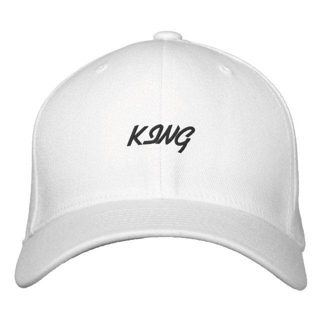 King custom Text Basic Flexfit Wool Sports Embroidered Hat (Front)