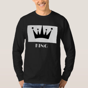King Custom Text Crown Image Black Long Sleeve T-Shirt