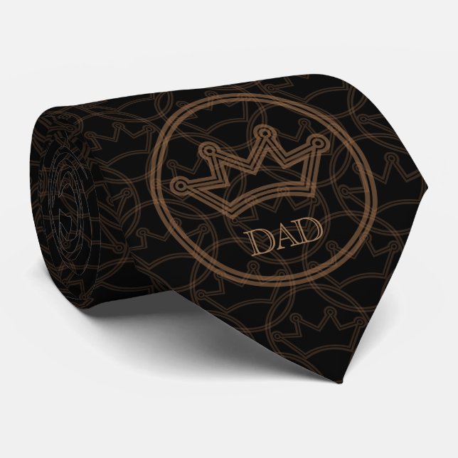 King Dad (Black) Neck Tie (Rolled)