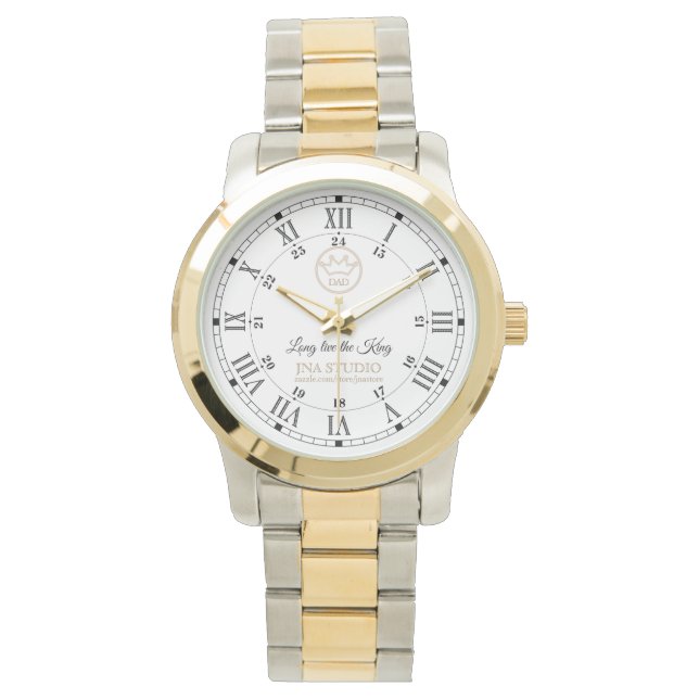 King Dad Classic Roman Numerals Watch (Front)