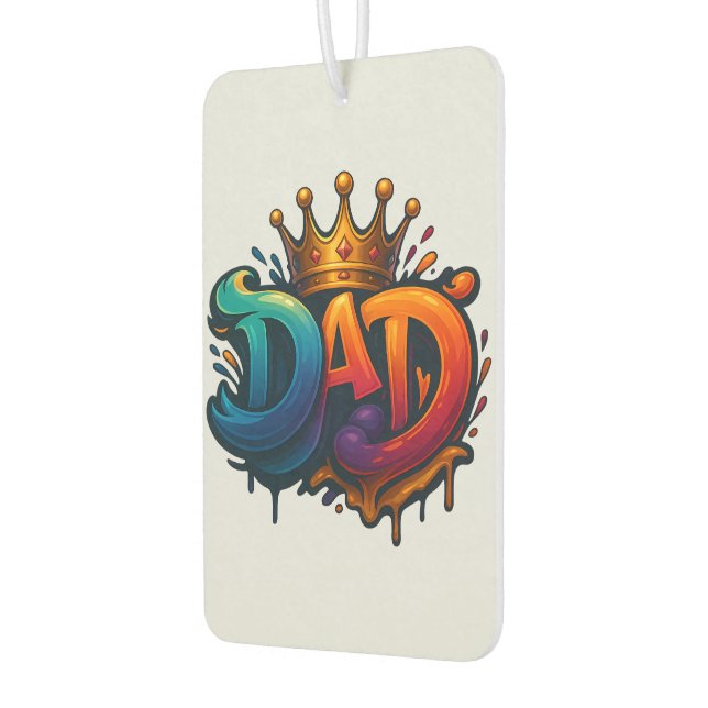 King Dad Crown Graffiti Crowned with Love & Pride Car Air Freshener (Left)