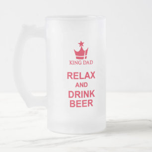 King Dad fun relax and drink beer red beer mug