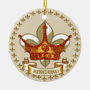 King Dad Royal Crown  Ceramic Tree Decoration