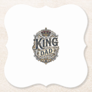 King Dad Vintage Engraving Father's Day Shirt_1 Paper Coaster