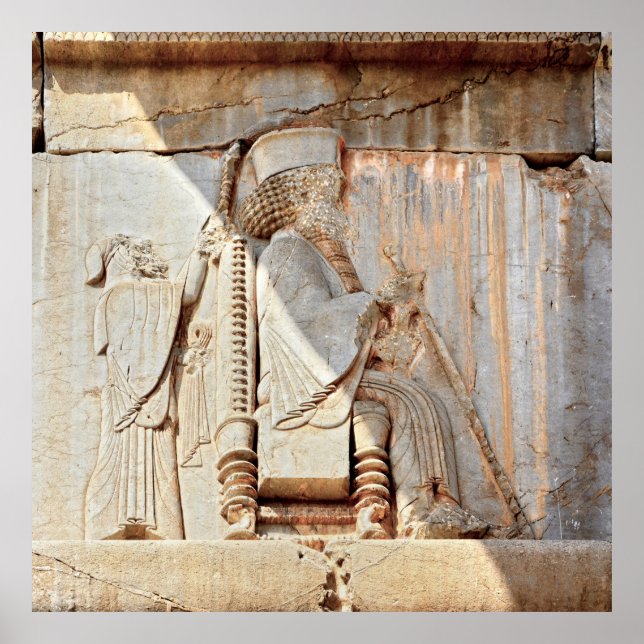King Darius I. Bas-relief, Persepolis, Iran    Poster (Front)
