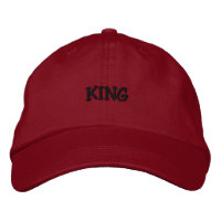 KING Dark Indigo Text Red Colour-Hat Handsome Men'