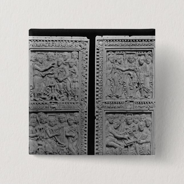 King David commissioning and singing the 15 Cm Square Badge (Front)