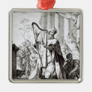 King David Playing the Lyre Metal Tree Decoration