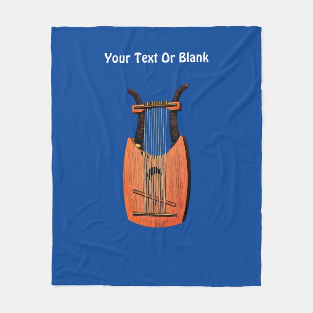 King David's Harp Fleece Blanket (Front)