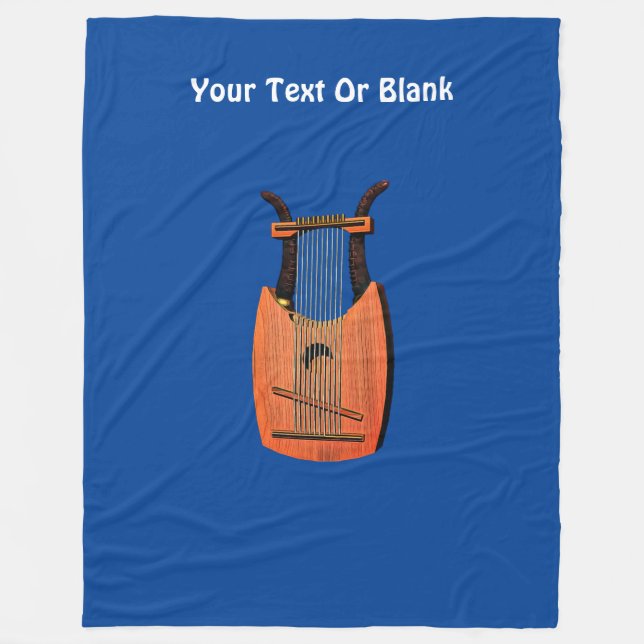 King David's Harp Fleece Blanket (Front)
