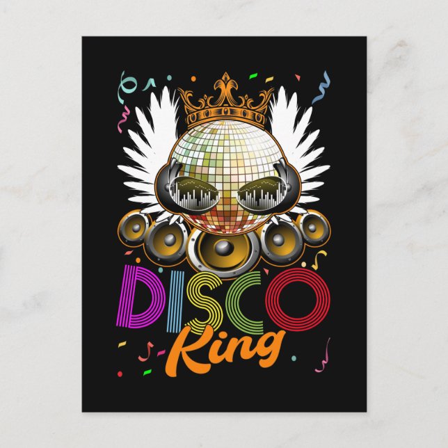 King Disco Funky Music Dancing Postcard (Front)