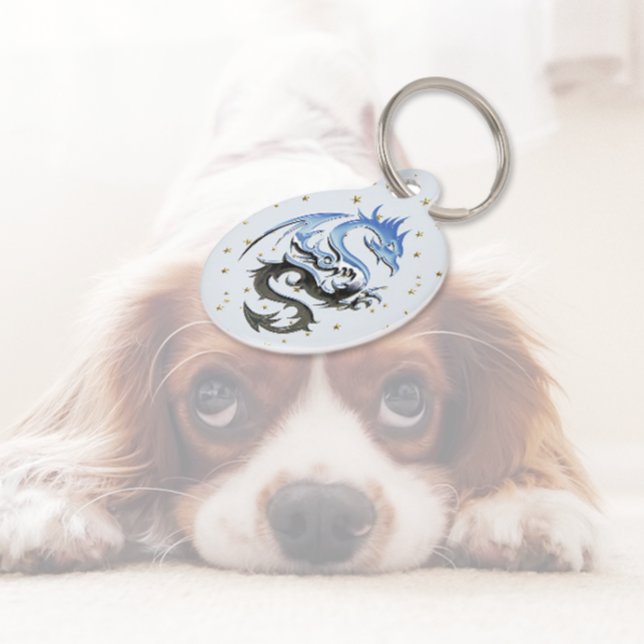 King Dragon Blue Pet ID Tag (Creator Uploaded)