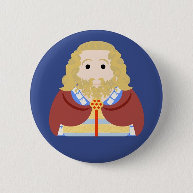 King Edward II of England 6 Cm Round Badge (Front)