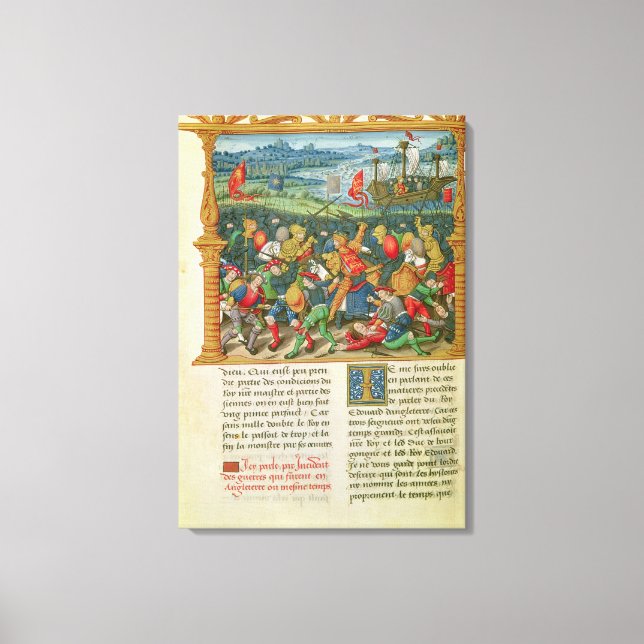 King Edward III Waging War at the Battle of Canvas Print (Front)