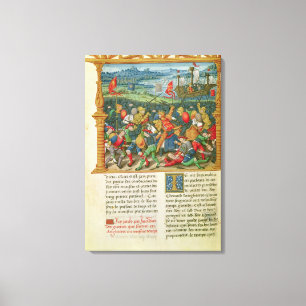 King Edward III Waging War at the Battle of Canvas Print