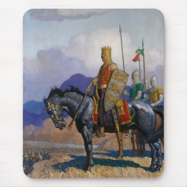 King Edward Views The Battle c. 1921 by N.C. Wyeth Mouse Mat (Front)