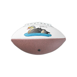 King eider bird cartoon illustration american football