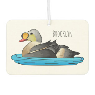 King eider bird cartoon illustration  car air freshener