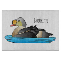 King eider bird cartoon illustration