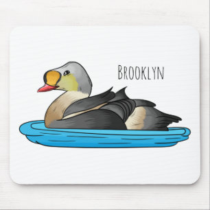 King eider bird cartoon illustration mouse mat