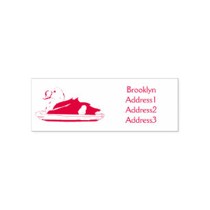 King eider bird cartoon illustration  self-inking stamp