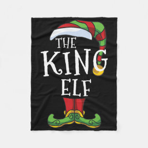 King Elf Family Matching Christmas Group Fun Fleece Blanket