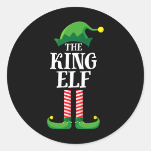 King Elf Matching Family Group Christmas Party Pyj Classic Round Sticker
