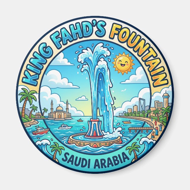 King Fahd Fountain Saudi Arabia Magnet (Front)