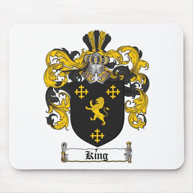 KING FAMILY CREST -  KING COAT OF ARMS MOUSE MAT (Front)