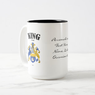 King Family Crest, Translation & Meaning Two-Tone Coffee Mug