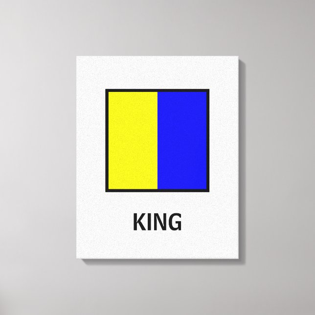 King Family Name Nautical Flag Canvas Print (Front)