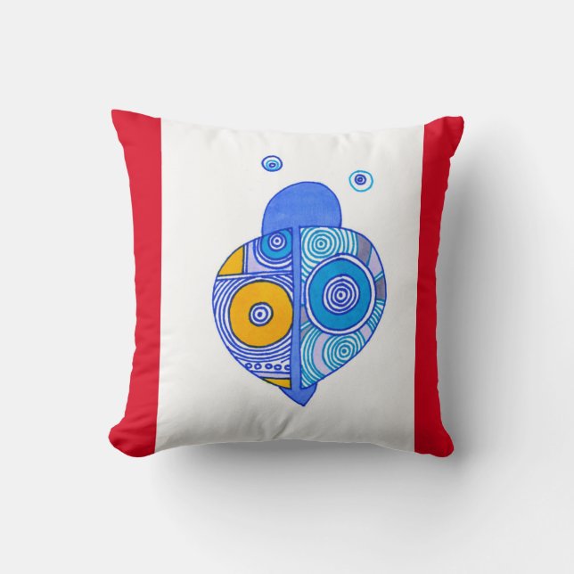 King Fisher Cotton Throw Pillow (Front)