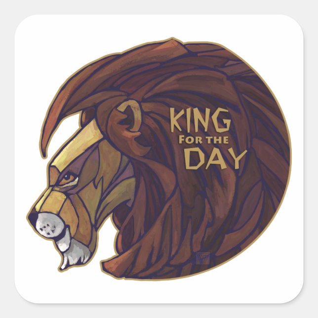 King for the Day Square Sticker (Front)