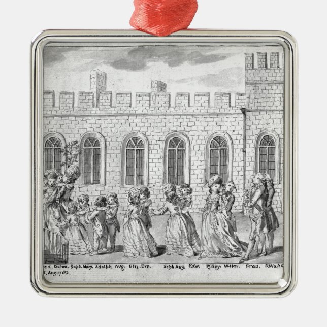 King George III and Queen Charlotte Metal Tree Decoration (Front)