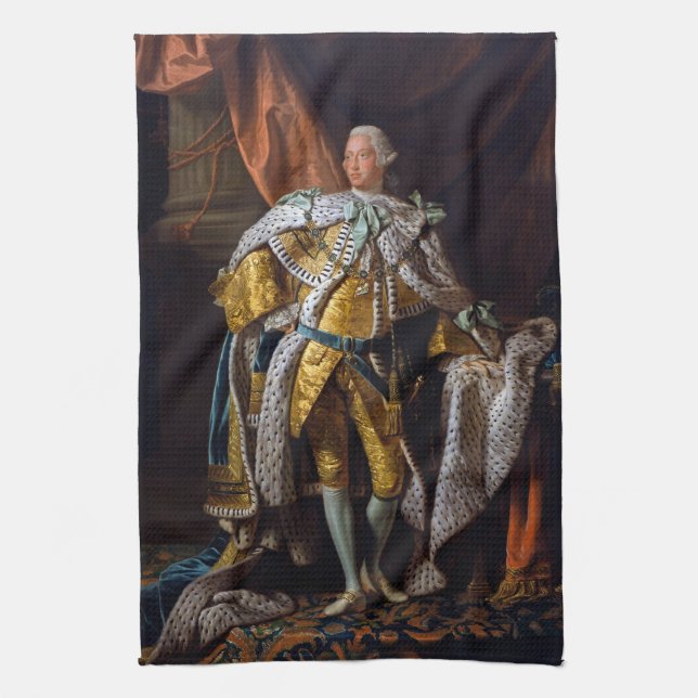 King George III by Allan Ramsay 1762 Tea Towel (Vertical)