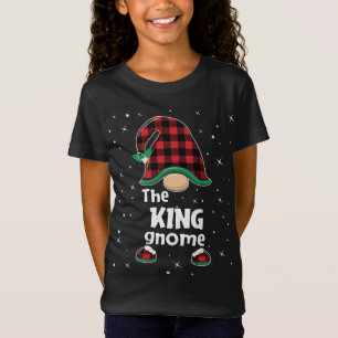 King Gnome Buffalo Plaid Matching Christmas Pajama T-Shirt